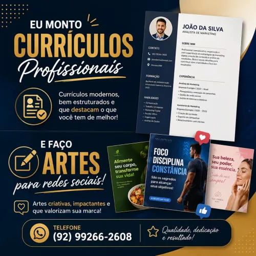 Currículos e post profissionais