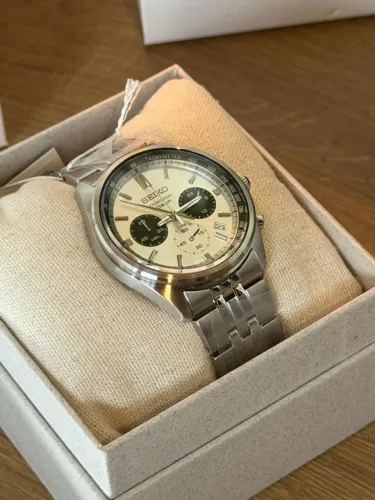 Seiko Crono Branco 41,5mm Novo SSB425