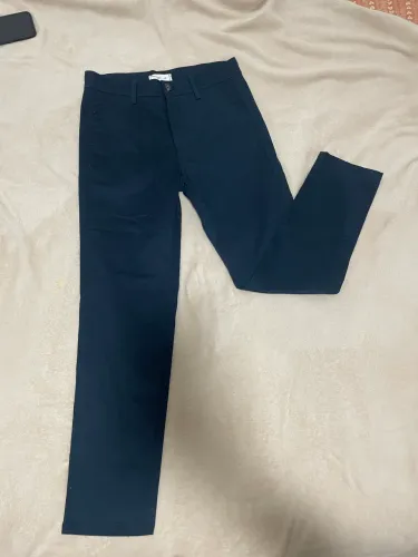 Calça sarja masculina slim cropped - azul 