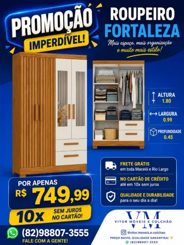 PROMOÇÃO ROUPEIRO FORTALEZA 4 PORTAS