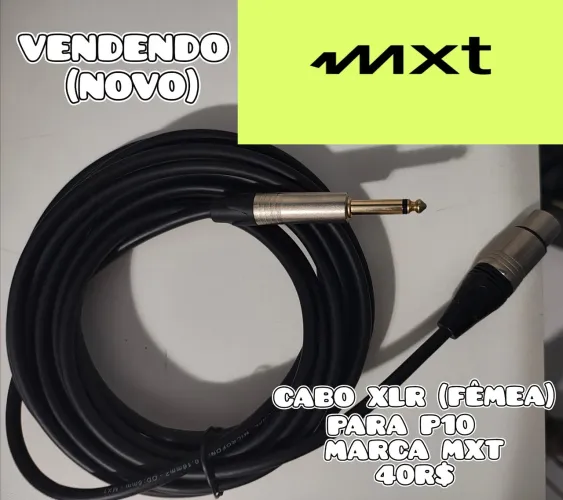 Cabo XLR (fêmea) para P10 