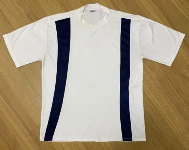 Camisa Esportiva Reebok Vintage Branca Azul Marinho Tam XL