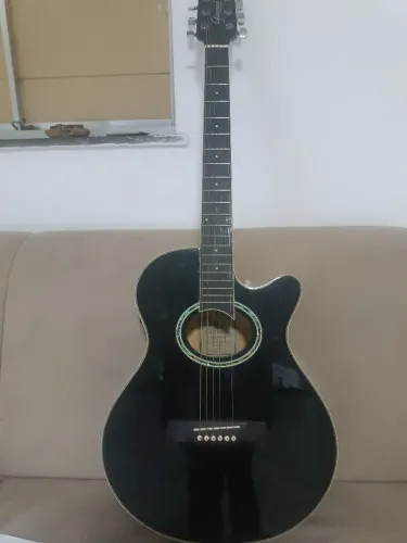 Violão Gianini performance aço - preto amplificador, equalizador, afinador embutido,