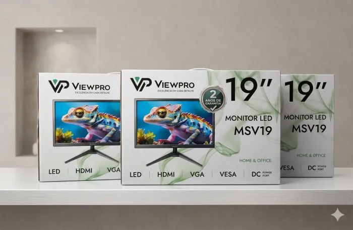 Monitor LED 19" ViewPro Resolução 1440x900 HDMI,VGA, VESA, 60hrz.