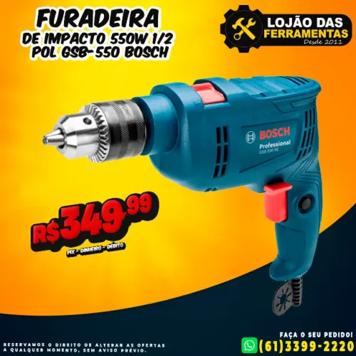 Furadeira de Impacto 550w 1/2 Pol GSB-550 Bosch
