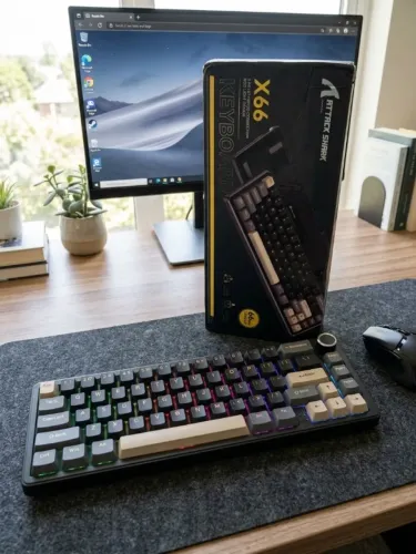 Teclado Mecânico Gamer  Attack Shark ? Tri-Mode (2.4G / Bluetooth 5.0 / USB-C), e RGB
