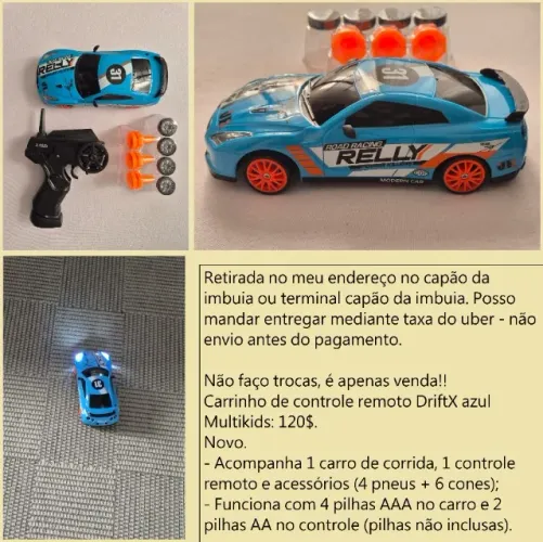 Carrinho de controle remoto DriftX Multikids novo