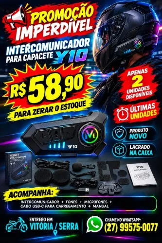 Intercomunicador Bluetooth para Capacete Y10 Novo