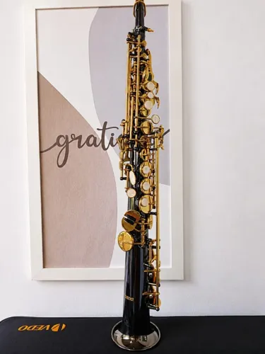 Saxofone Soprano Black Gold Novo - Garantia de 6 meses - Envio Imediato para Todo Brasil