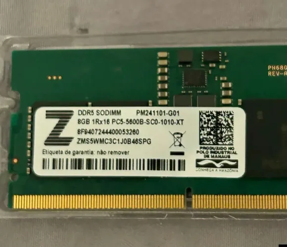 Memória ram ddr5 8gb (2 unidades disponíveis)