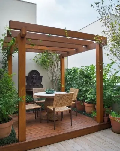 Deck mais pergolado para área externa 