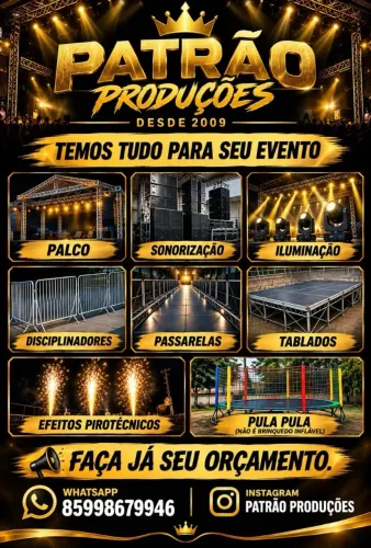 Aluguel de Palco, Som e Iluminação para eventos (consulte seu orçamento)