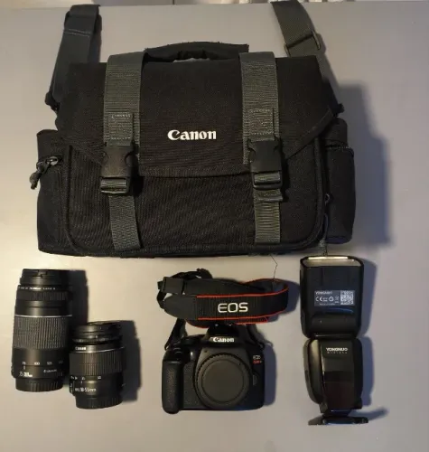 Kit Canon Rebel T6 (Wi-Fi) + 2 Lentes + Flash YN600EX-RT II + Bolsa