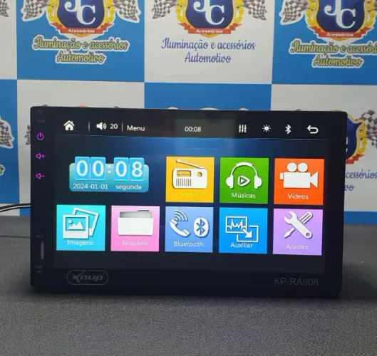 Central Multimídia Mp5 Automotivo Bluetooth 7'' Polegadas Rádio 2din 