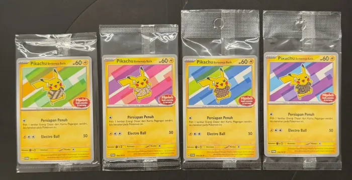 Carta Pokémon Pikachu Batik - Lote com as 4