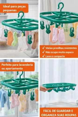Varal para lingerie com 12 prendedores