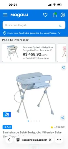 Banheira burigoto novíssima 340,00