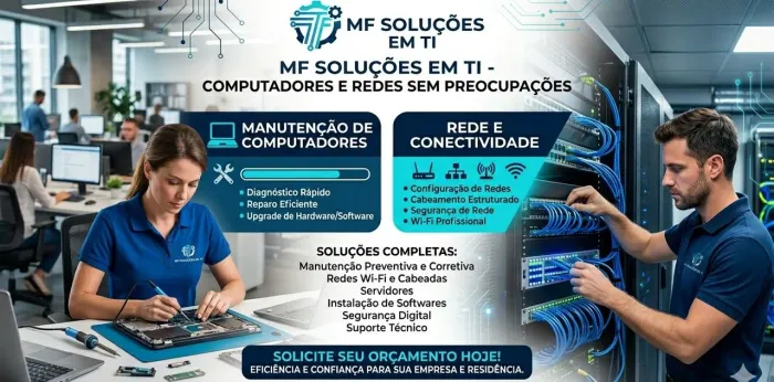 Suporte Técnico Profissional: Computadores, Redes Wi-Fi e Segurança - MF Soluções em TI