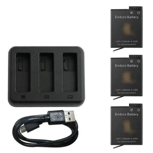 Kit Base de Carregador Com 3 Baterias Osmo Action 6