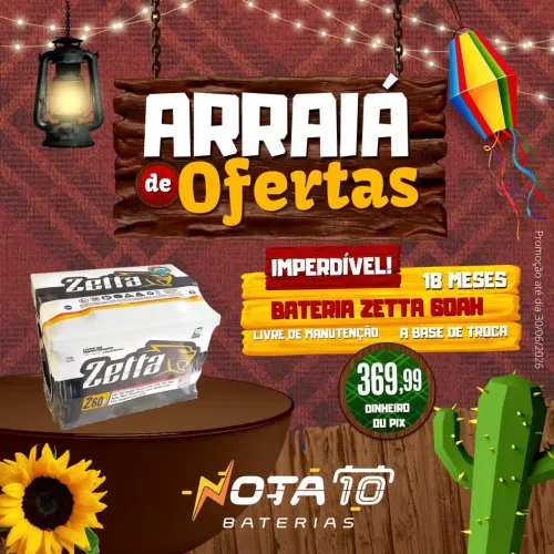 Bateria Zetta 60ah Promoção Segunda Linha Moura