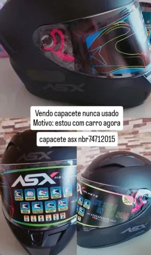 Vendo capacete ASX PRETO FOSCO