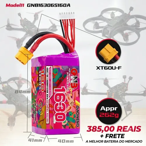Bateria Lipo GNB 6S 1630mah. 160c/320c