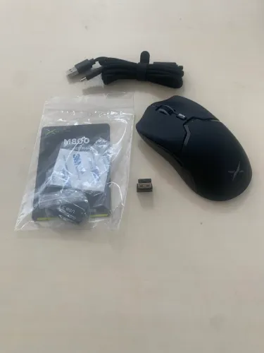 Promoção Delux M800 Pro RGB PAW3395 c/ 26.000 DPI Tri-Mode Wireless Novo Preto