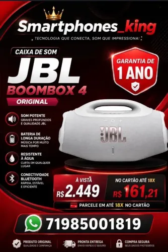 JBL Boombox 4 branca, 1 ano de garantia nota fiscal
