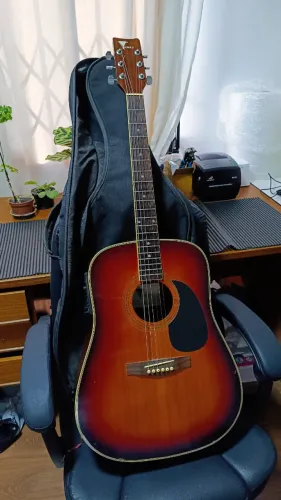 Violão Folk Aço Eagle CH887 Sunburst SBK Preto + Soft Bag + Strap Locks