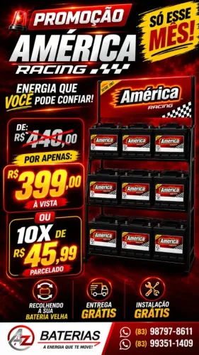 Bateria América 60 amperes -
