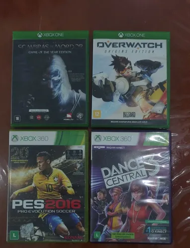 JOGOS XBOX ONE E 360 - SEPARADO (PES 2016, Overwatch, Sombras de Mordor, Dance Central 3)