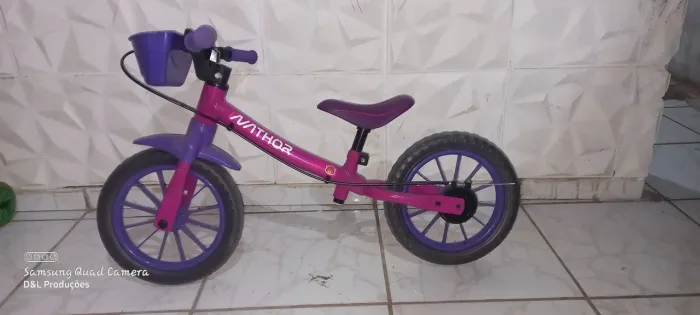 Bicicleta Balance Infantil Nathor Rosa Aro 12 ( usada)
