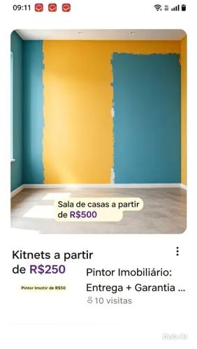 Pintor Imobiliário: Sala apart R$500 | Kitnet R$250 ?