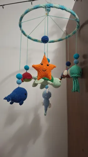 Móbile em crochê Tema FUNDO DO MAR