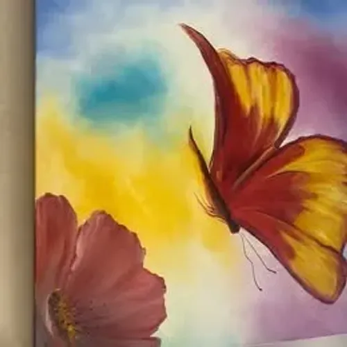 QUADRO PINTADO A MÃO - LIBERDADE PARA AS BORBOLETAS