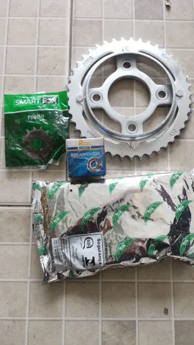 Kit Relação CG Titan 99/2000 Acompanha rolamento dianteiro.