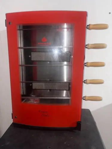 Forno Assador Rotativo 5 Espetos á Gás Industrial Color Style