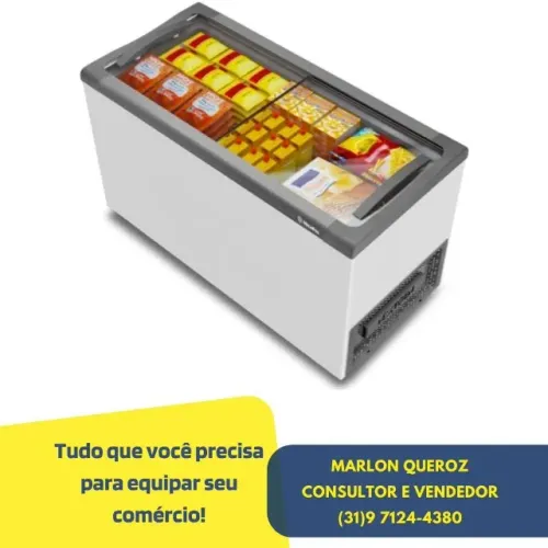 Freezer Horizontal Tampa de Vidro 505L Metalfrio