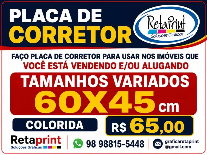Placa para corretor de imóveis