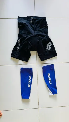Kit ciclismo : bermuda acolchoada FLETS e polainas DX-3