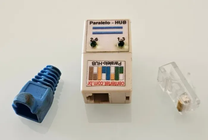 KIT 80  Conector RJ45 para cabo de rede + capa + Conector de teste paralelo/cross over