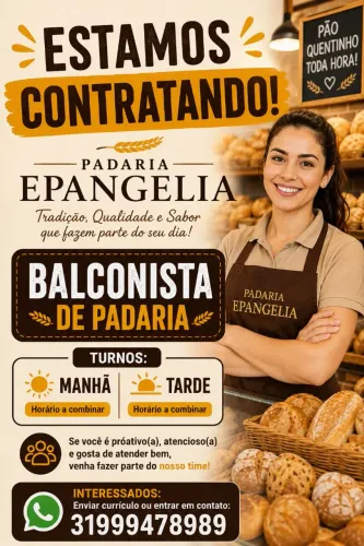 Vaga pra balconista turno da tarde 