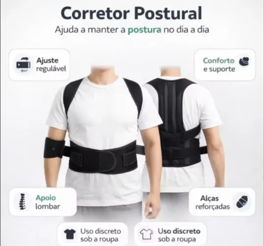 CORRETOR POSTURAL COM SUPORTE LOMBAR - MAIS CONFORTO PARA SUAS COSTAS