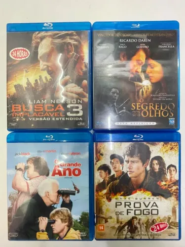 LOTE 4 BLU-RAYS: BUSCA IMPLACÁVEL3, O SEGREDO DOS SEUS OLHOS, O GRANDE ANO, MAZE RUNNER