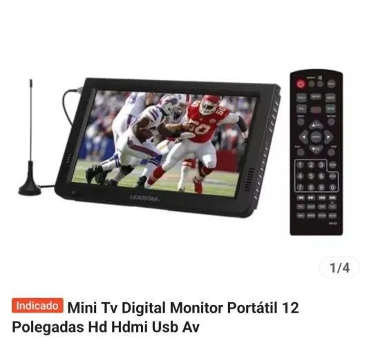 Mini Tv Digital Monitor Portátil 12 Polegadas Hd Hdmi Usb Av