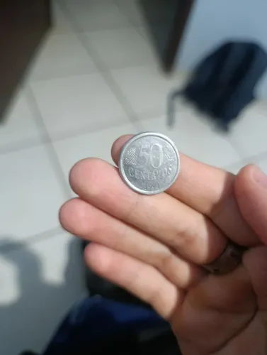 Moeda de 50 centavos 1994 verso invertida