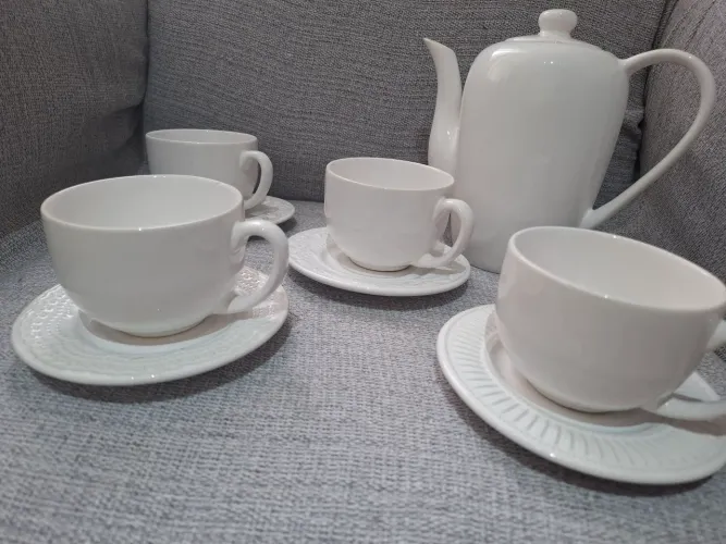 Jogo de chá porcelana 9 peças 
