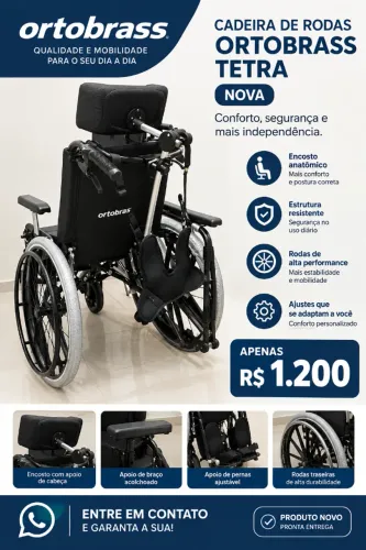 Cadeira de Rodas Ortobras Tetranova - Conforto e Segurança (NOVA)
