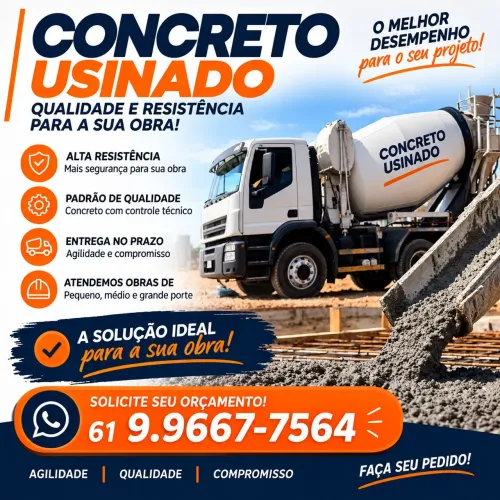 Concreto usinado direto da usina 