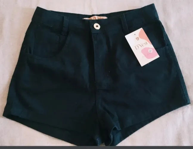 Shorts Jeans Em Lycra Novo